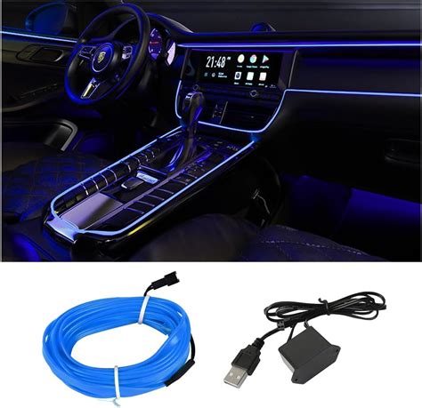 Bande lumineuse LED électroluminescente pour intérieur de voiture avec