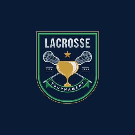 Emblem Seal Badge Lacrosse Sport Logo Royalty Free Vector