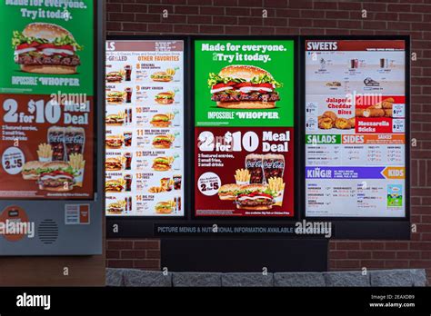 Burger King Menu Board 2022