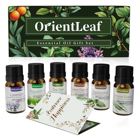 Orientleaf 6pcs 10ml Essential Oils Set With Greeting Card Peppermint