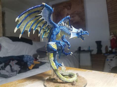 [Art] Adult/Ancient Blue Dragon miniature : r/DnD