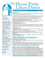 The Hayner Public Library District Newsletters The Hayner