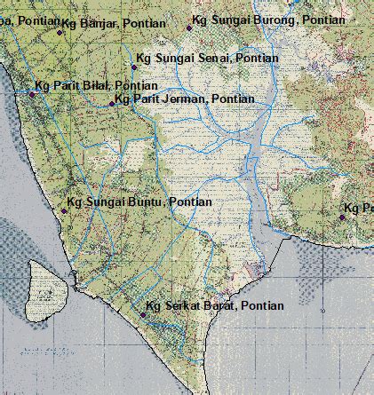 Topo Map of River Drainage in Pontian, Johor | Download Scientific Diagram