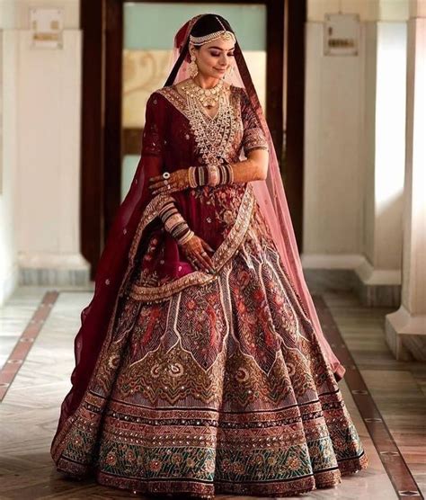 45 Ravishing Maroon Bridal Lehenga Designs To Swoon Over