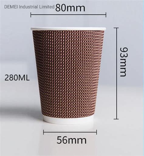 Ml Ripple Wall Cup Logo Printed Disposable Paper Coffee Cups China