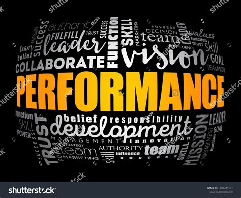 Performance Word Cloud Collage Business Concept Stock Vector Royalty