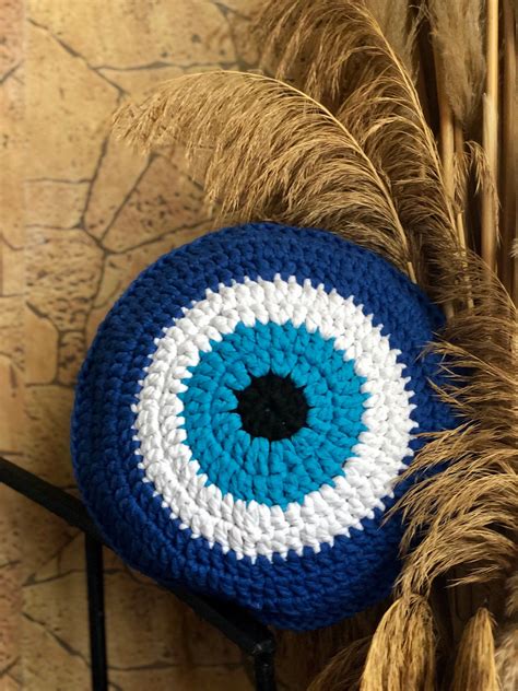 Evil Eye Round Throw Pillow Handmade Evil Eye Pillow Evil Etsy