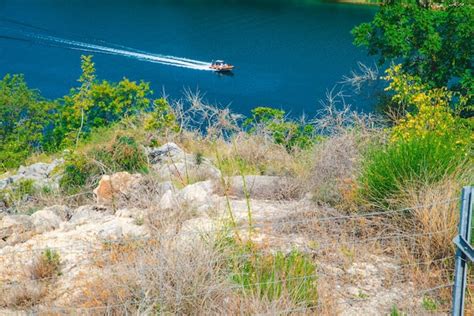 Premium Photo View Of Speed Boat In Blue Water