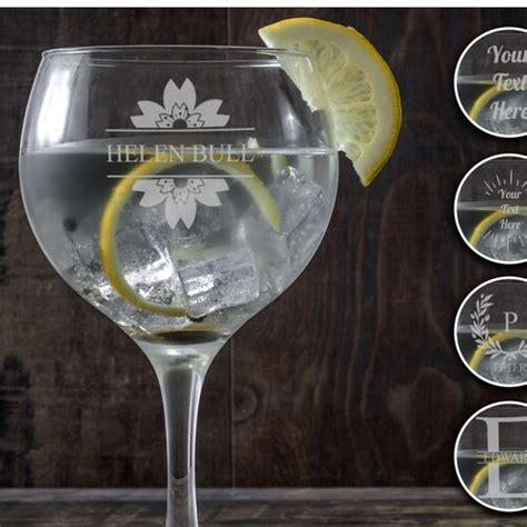 Personalised Gin Glass With T Box Engraved Custom Glassware Etsy Uk