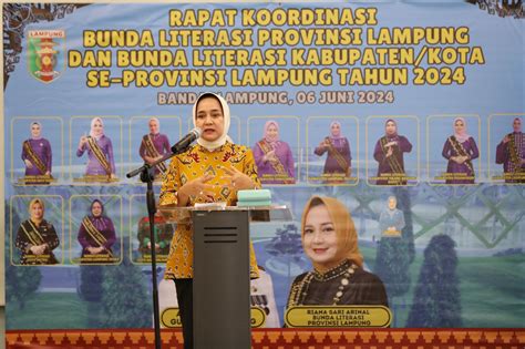 Bunda Literasi Riana Sari Arinal Buka Rakor Se Provinsi Lampung Tahun