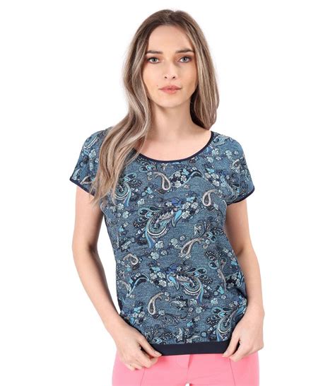 Blouse With Viscose Front Printed With Paisley Motifs Print Yokko