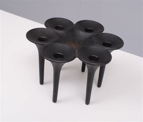 Holmgren Illums Bolighus Cast Iron Candle Holder 1960s Denmark