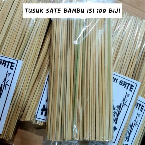 Jual Tusuk Sate Bambu Bulat Kualitas Tebal Dan Higenis Shopee Indonesia