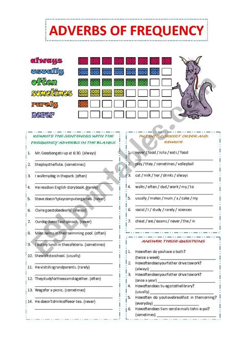 Worksheets Adverbs Of Frequency