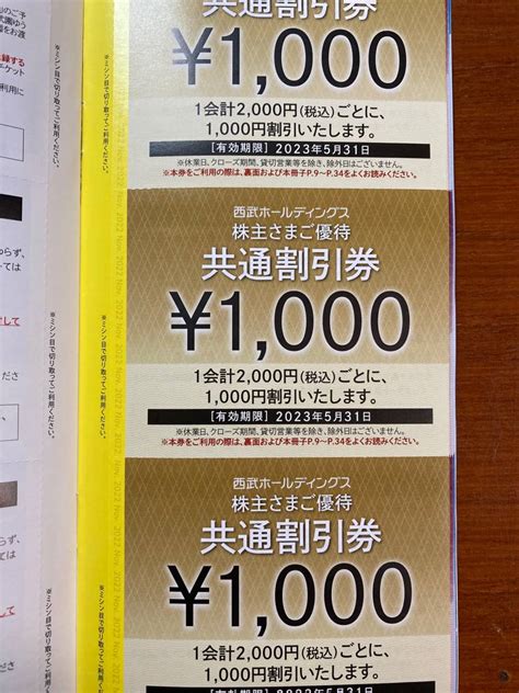 【未使用】西武ホールディングス株主優待 1000円共通割引券×10枚 プリンスホテルレストランスキー場ゴルフ場西武園ゆうえんち他 の