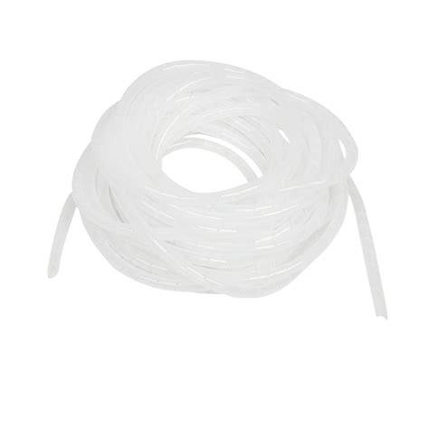 Clear 8mm Outside Dia 10 2M Polyethylene Spiral Cable Wire Wrap Tube