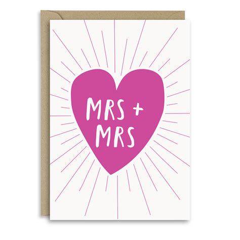 Mrs And Mrs Card Lesbian Wedding Card Mifkins