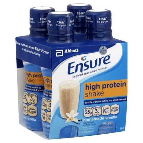 Ensure Shake High Protein Homemade Vanilla 4 14 Fl Oz 414 Ml