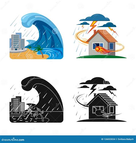 Vector Design Of Natural And Disaster Logo Collection Of Natural And