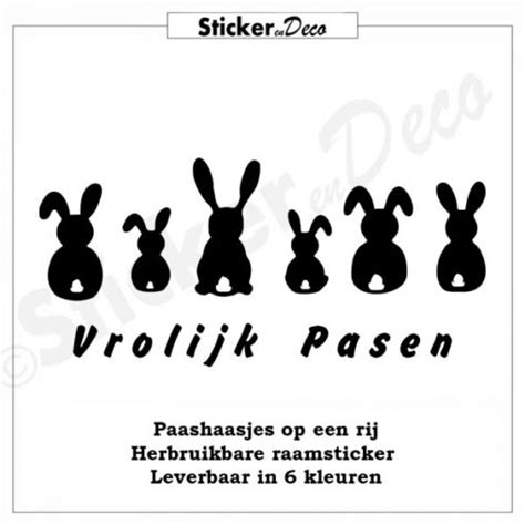 Paashaas Op Een Rij Herbruikbare Raamsticker Voor Pasen