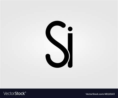 Initial Si Letter Logo Design Template Monogram Vector Image