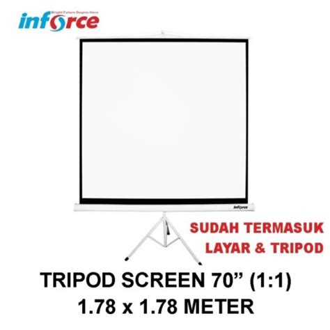 Jual Layar Screen Proyektor Tripod 70 Inch Layar Proyektor Wall
