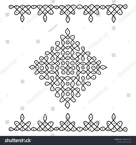 Big Kolam Borders 15 Dots Kolam Stock Vector (Royalty Free) 2305331147 ...