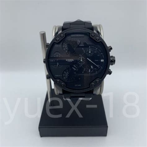 Diesel DZ7396 Mr.Daddy 2.0 Black Dial Stainless Steel Silicone Band Men ...