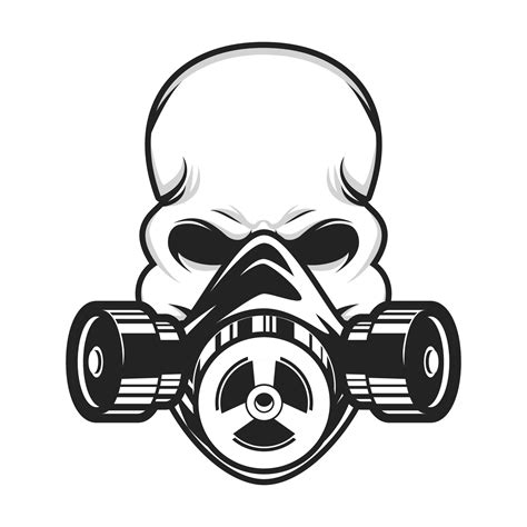 Skull Head Vector Wearing Gas Mask 12142857 Vector Art At Vecteezy