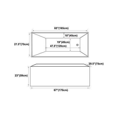 Modern Rectangular Tub Acrylic Freestanding Bathtub For Home Clearhalo