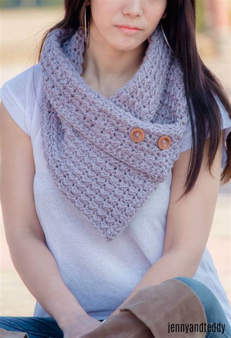 Downtown Button Cowl Free Crochet Pattern