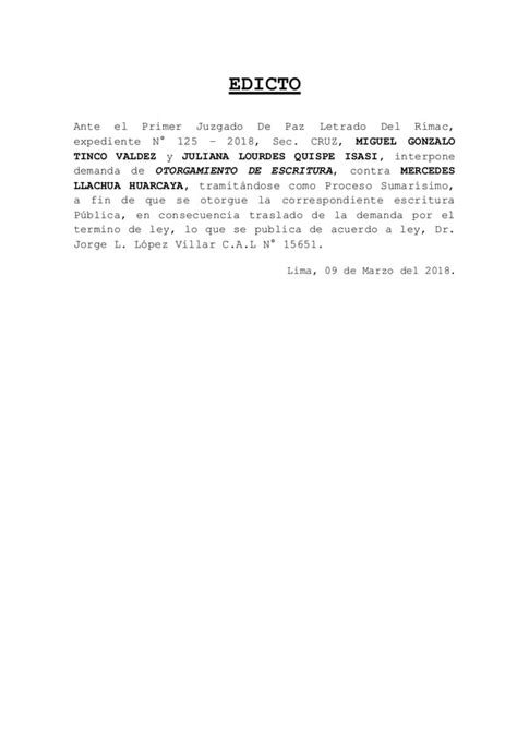 Edicto Otorgamiento Tinco Pdf