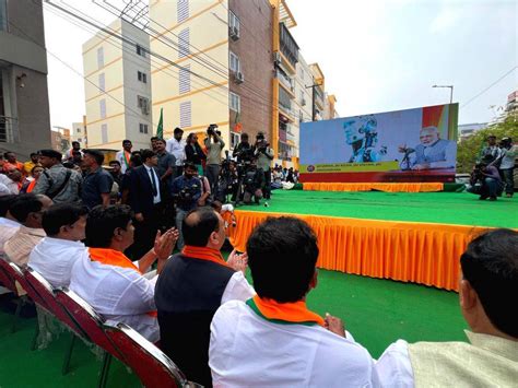 Bjp National President Jp Nadda With Partys Telangana Chief G Kishan Reddy