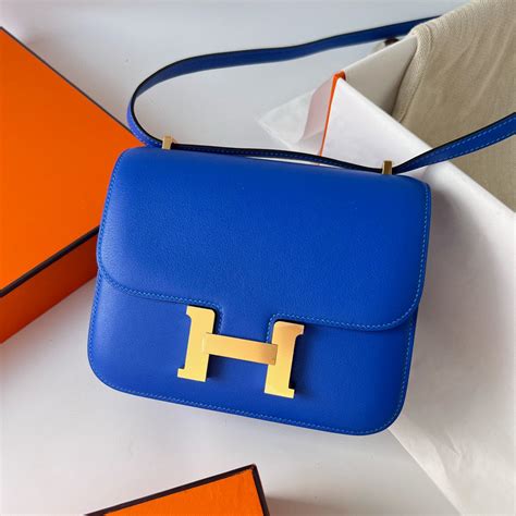 Abu Dhabi Hermès Constance 18 Swift Bleu de France Golden Hardware