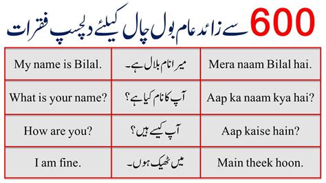 600 Best English To Urdu Sentences With Hindi Translation