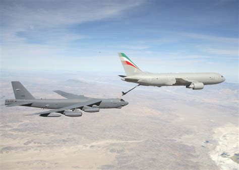 French C-135FR Tanker Refuels U.S. Air Force B-52 Bomber Over Europe In ...