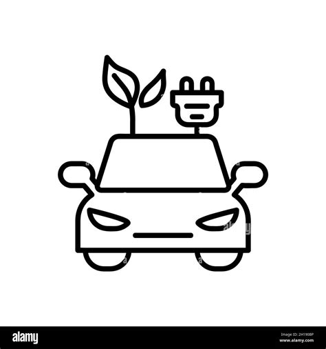 Eco Taxi Car Icon Flat Pictogram For Web Line Stroke Simple Symbol