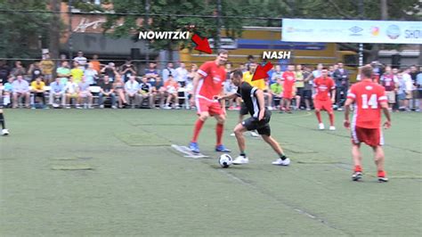 Steve Nash vs. Dirk Nowitzki -- International Soccer Smackdown in NYC!!!