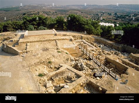 Tel Of Megiddo Archaeological Site Of Ancient City In Jezreel Valley