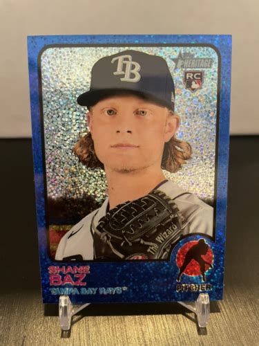 Shane Baz Topps Heritage Chrome Blue Sparkle Rc Read