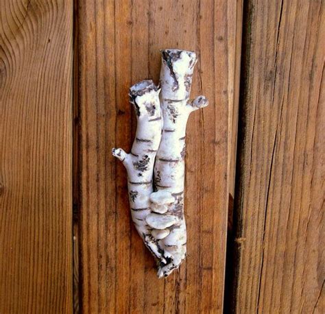 Handmade Ceramic Wall Pocket Birch Bark Look Vase With Etsy