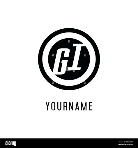 Initial Gi Logo Concentric Circle Line Clean And Simple Monogram Logo