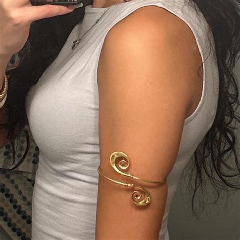 Upper Arm Cuff Arm Band Spiral Handmade Made Of Brass Jewelry Etsy