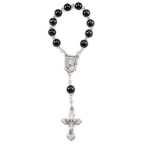 One Decade Rosary With Hematite Beads Rosary Mart