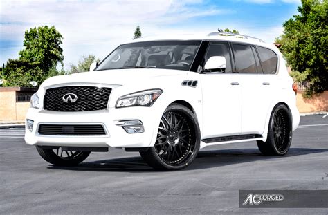 2015 Infiniti Qx 80 26 Ac Forged 313 Wheels Matte Black Pirelli