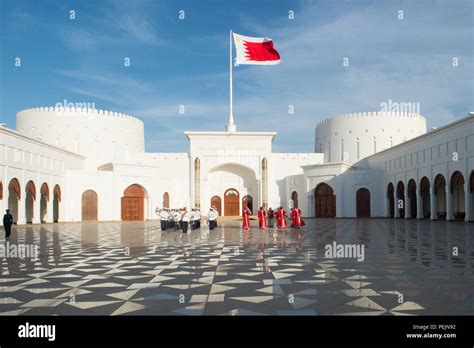 Bahrain military band prepares to perform at the King's palace in ...