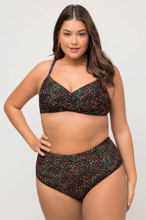 Bikini A Pois Con Drappeggio Coppe Morbide E Power Mesh Bikini