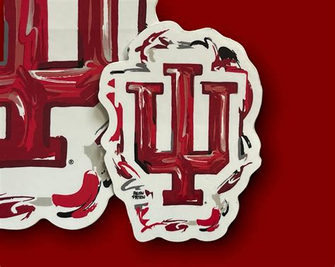 Indiana University Iu Trident Mini Vinyl Sticker By Justin Patten