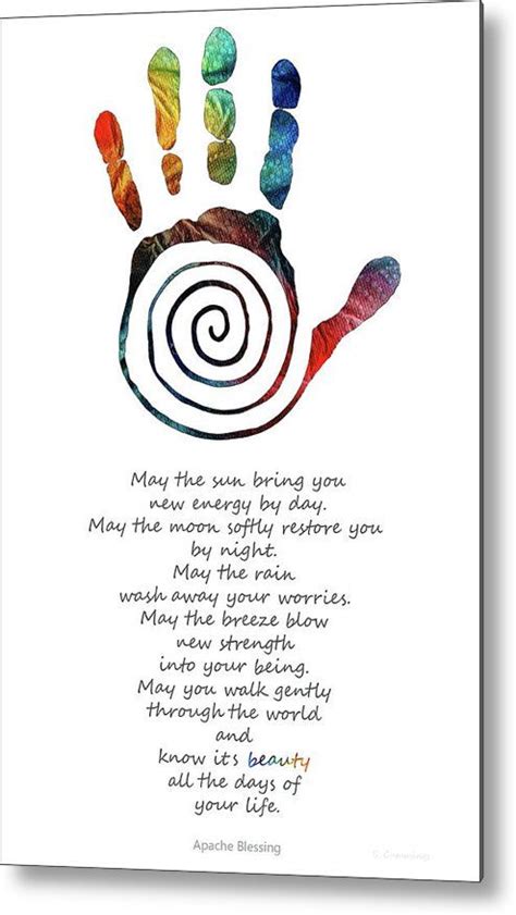 Native American Blessing Healing Hand Symbol Sharon Cummings Metal Print By Sharon Cummings