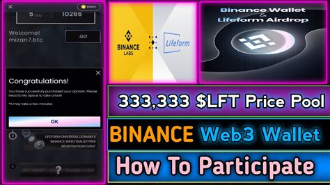 Binance Web3 Wallet Offer Lifeform Airdrop 333 333 LFT Price